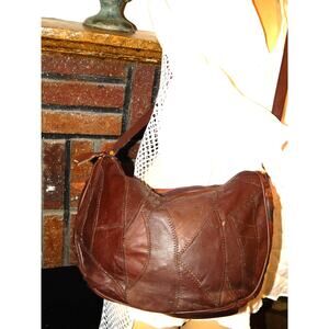 Flings Brown Patchwork Handbag